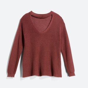 Sophie Rue choker detail knit pullover- rust